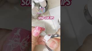 Soft Gel Tips with Solid Gel nails nailglue nailtips softgel nailextension beauty uñas short [upl. by Delacourt]