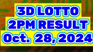 2PM RESULTA ng 3D LOTTO RESULT TODAY 2PM OCTOBER 28 2024  SWER3 RESULT [upl. by Burtis801]