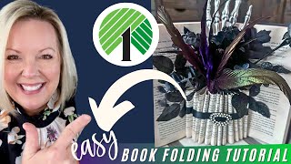 📚How to Make a Folded Book Vase amp Upcycled Book Art Flower Vase Ideas [upl. by Ameen996]