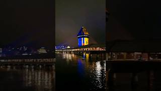 KapellbrückeChapel Bridge In Luzern Switzerland lilu lichtfestival luzern kapellbrücke [upl. by Reld]