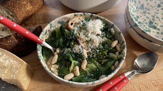 Quick Easy  Comforting Stewed Escarole amp Beans [upl. by Dewie]