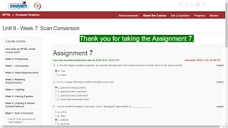 Nptel Computer Graphics Week 7 Assignment Solutions  OPEducore  DS 31 [upl. by Cohla]