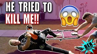 My Bro tried to KILL me PRANK [upl. by Atteuqal]