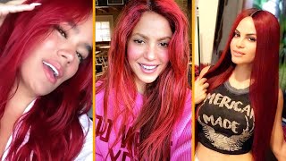 KAROL G SHAKIRA ROSALÍA NATTI NATASHA YAILIN BECKY G CON CABELLO ROJO [upl. by Tomkin]