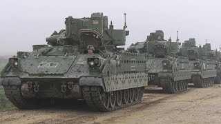 US Army Heavy Armor Rolls Into Romania As Part of Atlantic Resolve Deployment [upl. by Ynelram]