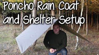 MilTec Military Poncho Shelter Setup and Rain Coat Review [upl. by Rind]