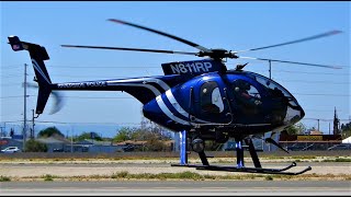 MD500E StartUp amp Takeoff N811RP  N911RP Hughes 500MD369E Riverside Police Department Helicopter [upl. by Namyac]