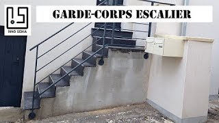 Fabriquer un gardecorps en métal pour escalier droit Rampe descalier métallique [upl. by Deloris]