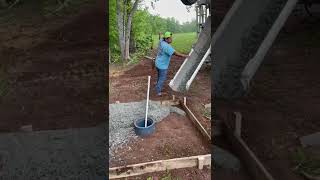 Pouring concrete for the cattle watering system [upl. by Lowery]