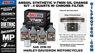 Amsoil 20W50 Synthetic VTwin Oil Change Kit 4 Quarts w Chrome Filter HarleyDavidson motorcycles [upl. by Cece288]