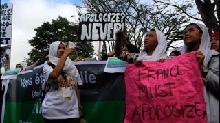 Protesto contra Charlie Hebdo nas Filipinas [upl. by Peatroy471]