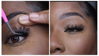 HOW TO APPLY YOUR OWN AMAZON EYELASH EXTENSION AT HOME FOR BEGINNERS ￼ [upl. by Hardy]