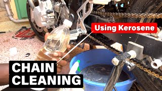 Motorcycle Chain Cleaning With Kerosene [upl. by Eceinert]