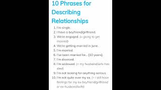 10 outstanding phrases for describing relationships [upl. by Eralcyram697]