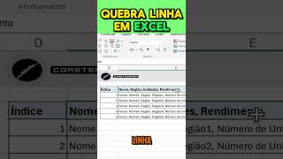 Múltiplas linhas em uma Célula 🤓 🚀 excel coasterramp shorts microsoftexcel planilhas tabela [upl. by Annel]