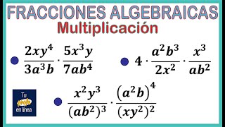 FRACCIONES ALGEBRAICAS Multiplicación Monomios [upl. by Naujet704]