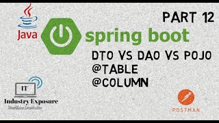 Spring Boot For Beginners  part 12  Table amp Column Annotations  DTO vs DAO vs POJO [upl. by Korff]