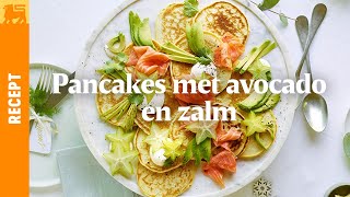 Pancakes met avocado en zalm [upl. by Greenwald377]