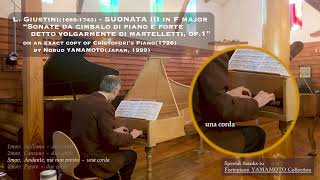 Giustini  SUONATA III on an exact copy of Cristoforis piano1726 by Nobuo YAMAMOTOJapan 1999 [upl. by Samuelson]