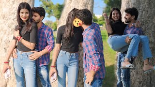 kissing on sexy girl prank video tume kiss karna acha lagtha hai 😘 [upl. by Lissner163]