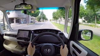 【Test Drive】20172018 New HONDA NBOX Honda SENSING 4WD  POV City Drive [upl. by Anitsrhc]