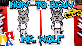 How To Draw Mr Wolf From The Bad Guys Movie [upl. by Ellehcirt]