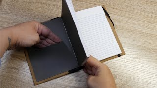 How I Made a TwoToned Lined Notebook with Pockets and Elastic Band Closure Bookbinding ASMR [upl. by Kired]