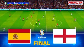 SPAIN vs ENGLAND  Final UEFA Euro 2024  Full Match All Goals  PES Gameplay Realistic [upl. by Luana72]