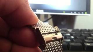 Adjusting clasp on metal mesh watch band [upl. by Adianez]