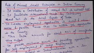 Role of micro and small enterprise in Indian economy  class 11 entrepreneurship notes [upl. by Idieh]