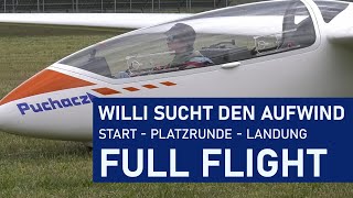 Segelfliegen FULL FLIGHT  Cockpit View  Windenstart  Platzrunde  Seitenwind  4KUHD [upl. by Tolland38]