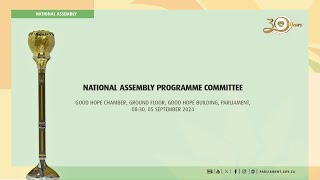 National Assembly Programme Committee 05 September 2024 [upl. by Arten]