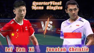 Highlight 🔴 Jonatan Christie INA vs CHN Lei Lan Xi Badminton Quarterfinal Mens Singles [upl. by Rialc]