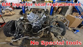 High Pressure Fuel Injector O Ring Seal replacement GM 53 62 Motor No special tools needed [upl. by Karin]