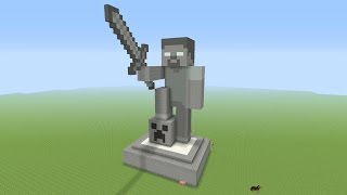 Minecraft Tutorial How To Make A STONE HEROBRINE Statue [upl. by Alyekahs]