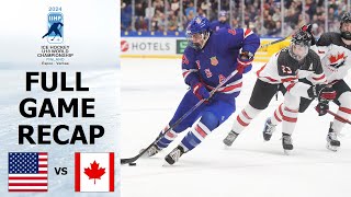 USA vs CANADA Highlights  2024 IIHF U18 World Championship [upl. by Suiremed798]