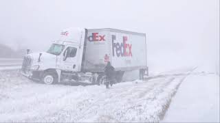 01152021 Western Iowa Blizzard Wreaks Havoc  Truck Slide Offs and Roll Overs  Patrol Car Pulled [upl. by Keefer779]