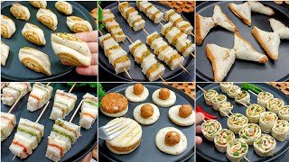 6 Unique Easy Snacks  Party Snacks Recipes  Evening Snacks  Bread Snacks  New Recipe [upl. by Jamesy]