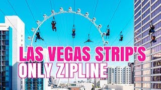 Top Las Vegas Strip Zipline  Fly LINQ  The LINQ Promenade [upl. by Busby751]