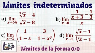 Límites Indeterminados con racionalización y factorización  La Prof Lina M3 [upl. by Sisxela550]