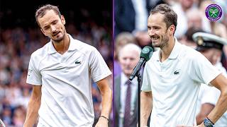 quotBeating Sinner is always toughquot  Daniil Medvedev  QF Oncourt Interview  Wimbledon 2024 [upl. by Pyszka]