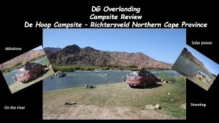 DG Overlanding campsite review  De Hoop Campsite  Richtersveld On the River Solar Power  Lovely [upl. by Attecnoc]