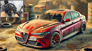 Rebuilding Alfa Romeo Giulia Quadrifoglio  Forza Horizon 5 Steering Wheel Gameplay [upl. by Abihsot]