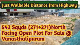 542 Sqyds 271271 Two plotsNorth Facing Open Plot For Sale  Vanasthalipuram [upl. by Ulphiah]