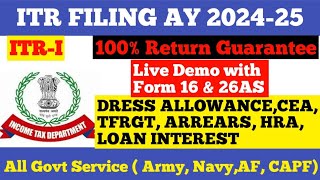 Army person income tax return filing Online ITR filing 2024 How to file ITR Income tax slab [upl. by Arbmik]