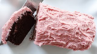 Chocolate loaf cake with strawberry frosting [upl. by Dowd828]