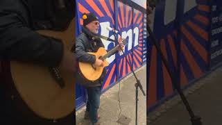 broken stones by Paul Weller busking in bishops Stortford UK [upl. by Eetnod]