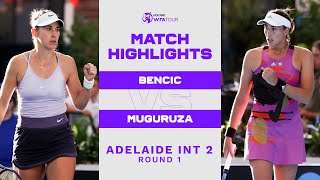 Belinda Bencic vs Garbiñe Muguruza  2023 Adelaide 2 Round 1  WTA Match Highlights [upl. by Fauman]