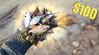 100 Worth of Fishing Lures in a Drained Lake [upl. by Emilee]