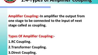 EJ3IAEL13 amp 14MULTISTAGE AMPLIFIER amp TYPES OF COUPLING [upl. by Judah]